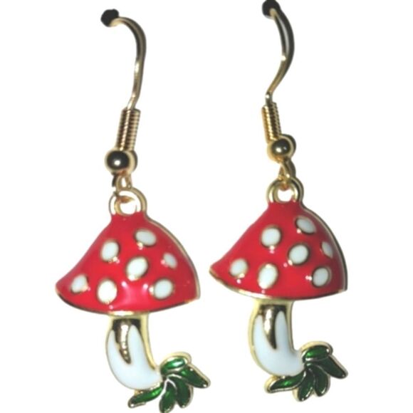 Super cute mushroom dangle earrings - Picture 1 of 7
